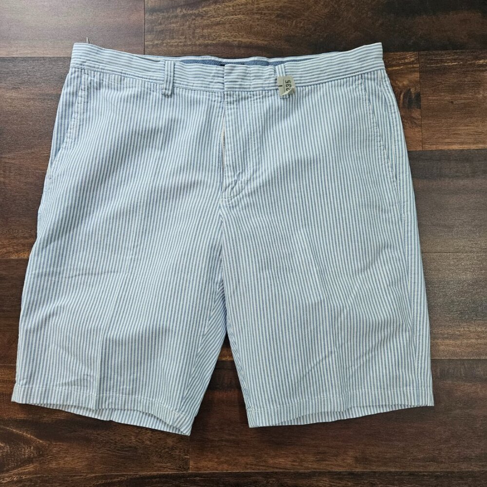 J Crew Shorts Blue & White Striped Chino Shorts - Men's 34